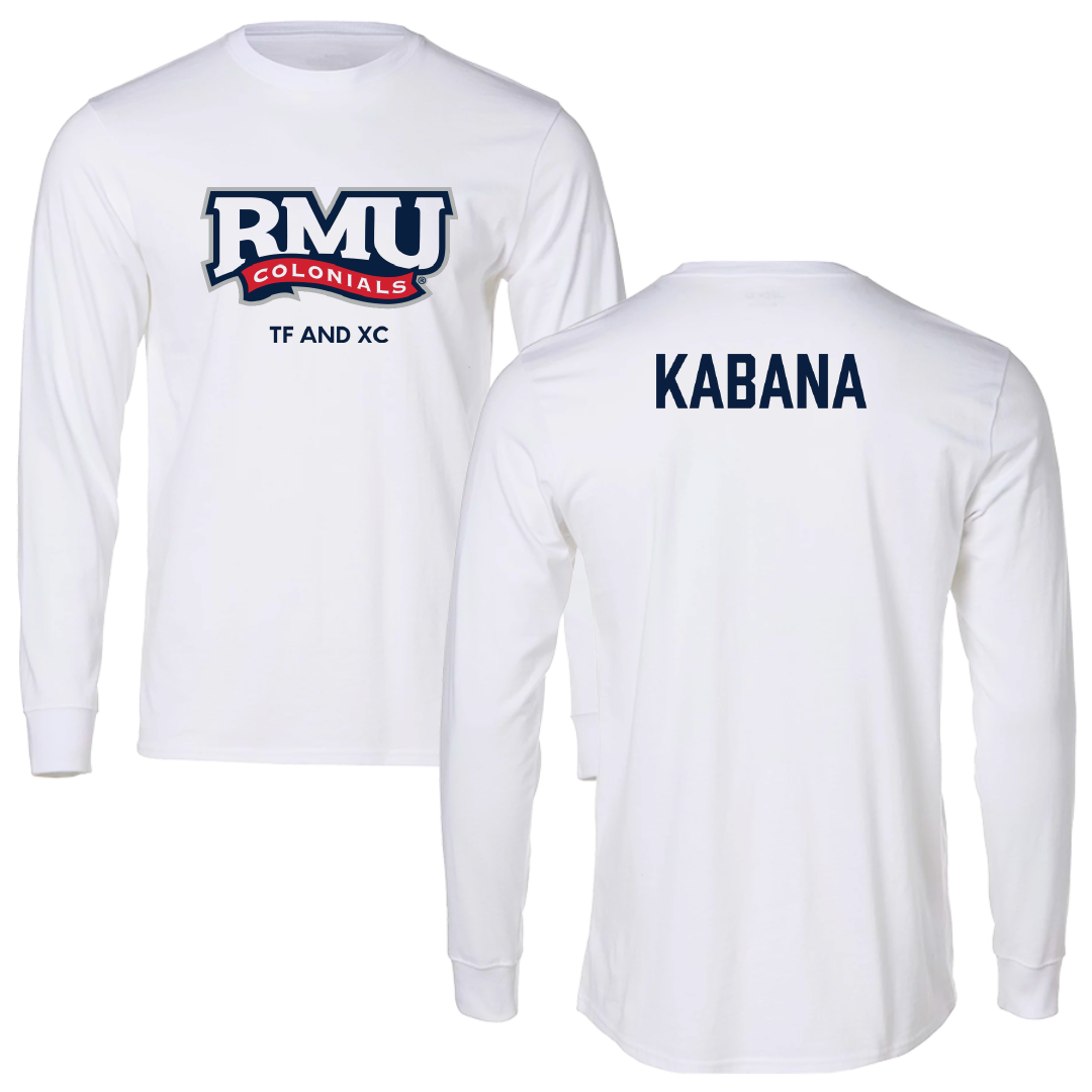 Robert Morris University TF and XC White Mascot Performance Long Sleeve - Frances Kabana