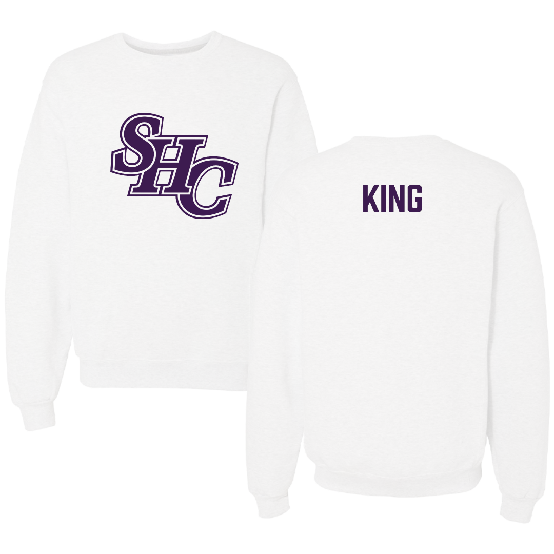 Spring Hill College TF and XC White Crewneck - Kobe King