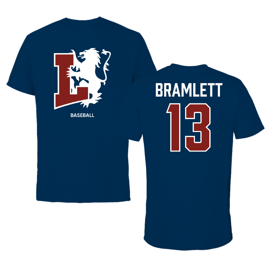 Lyon College Baseball Navy Performance Tee - #13 Braden Bramlett
