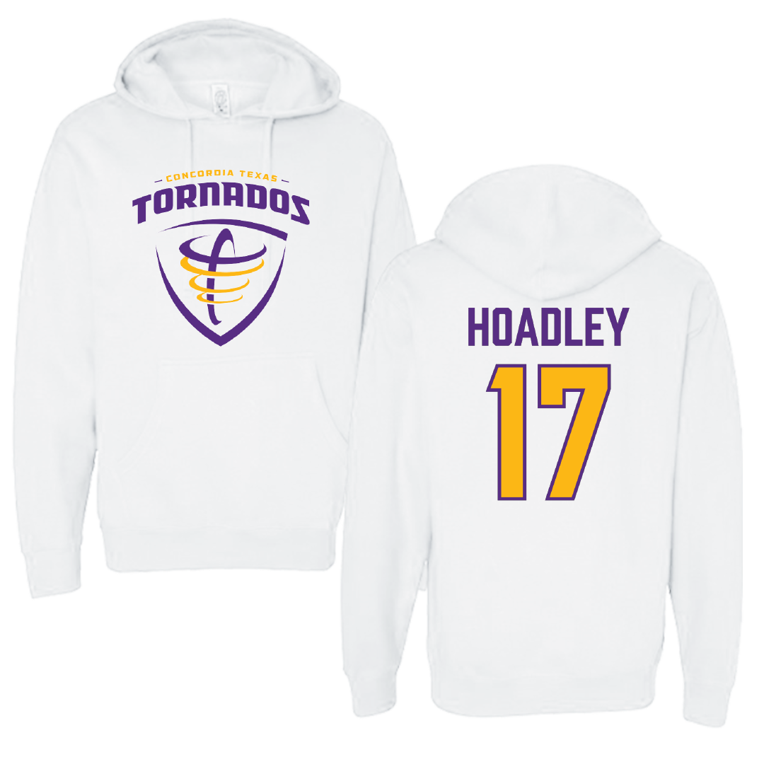 Concordia University (Texas) Baseball White Hoodie - #17 Rowdy Hoadley