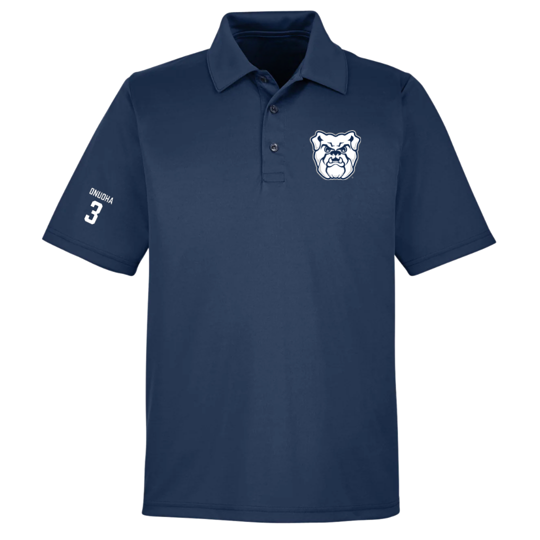 Butler University Football Navy Polo - #3 Onye Onuoha