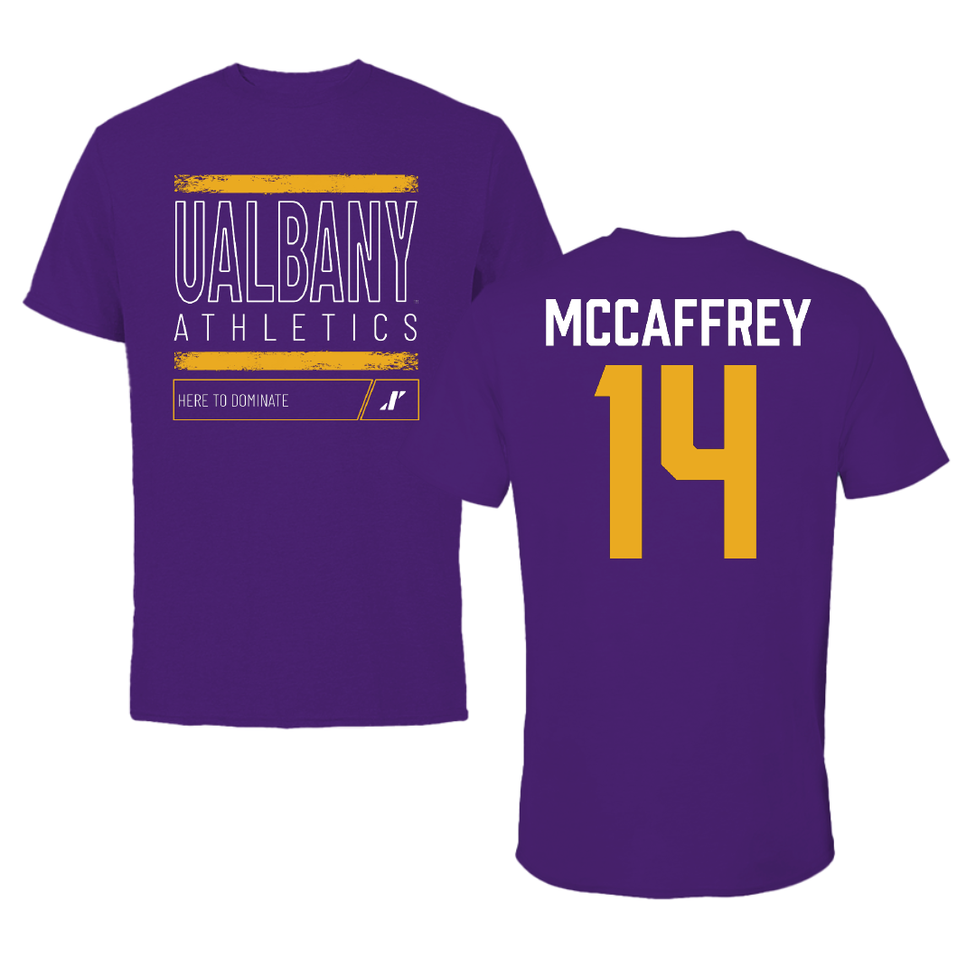 University at Albany Baseball Purple Dominate Tee - #14 Kyle McCaffrey