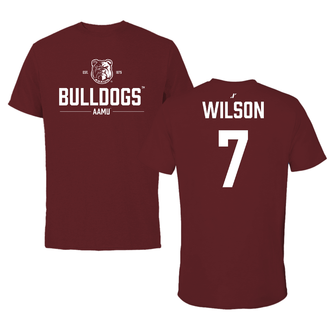 Alabama A&M University Football Maroon General Performance Tee - #7 Devedrick Wilson