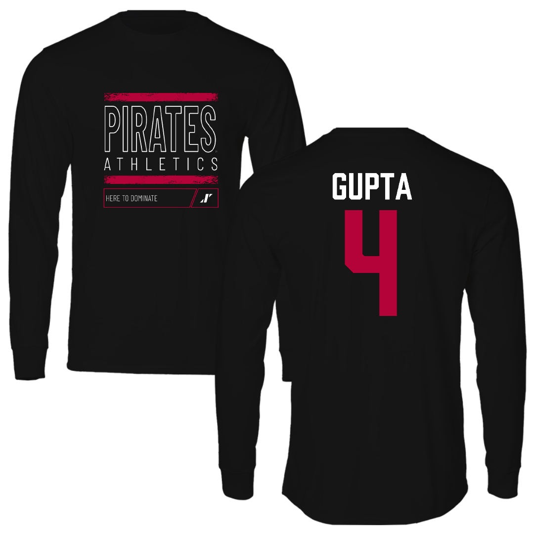 Whitworth University Baseball Black Dominate Long Sleeve - #4 Yash Gupta