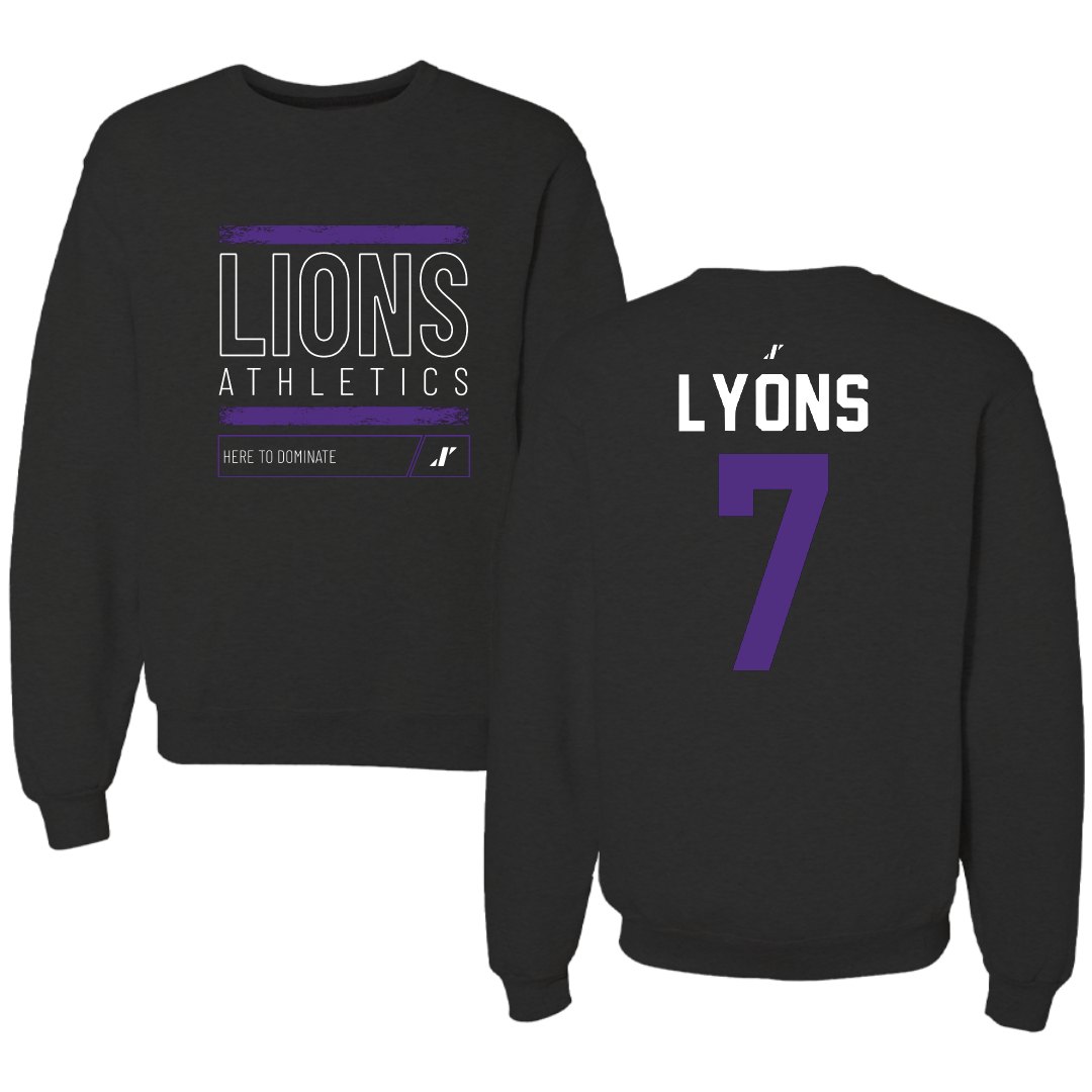 Nelson University Baseball Black Dominate Crewneck - #7 Elijah Lyons