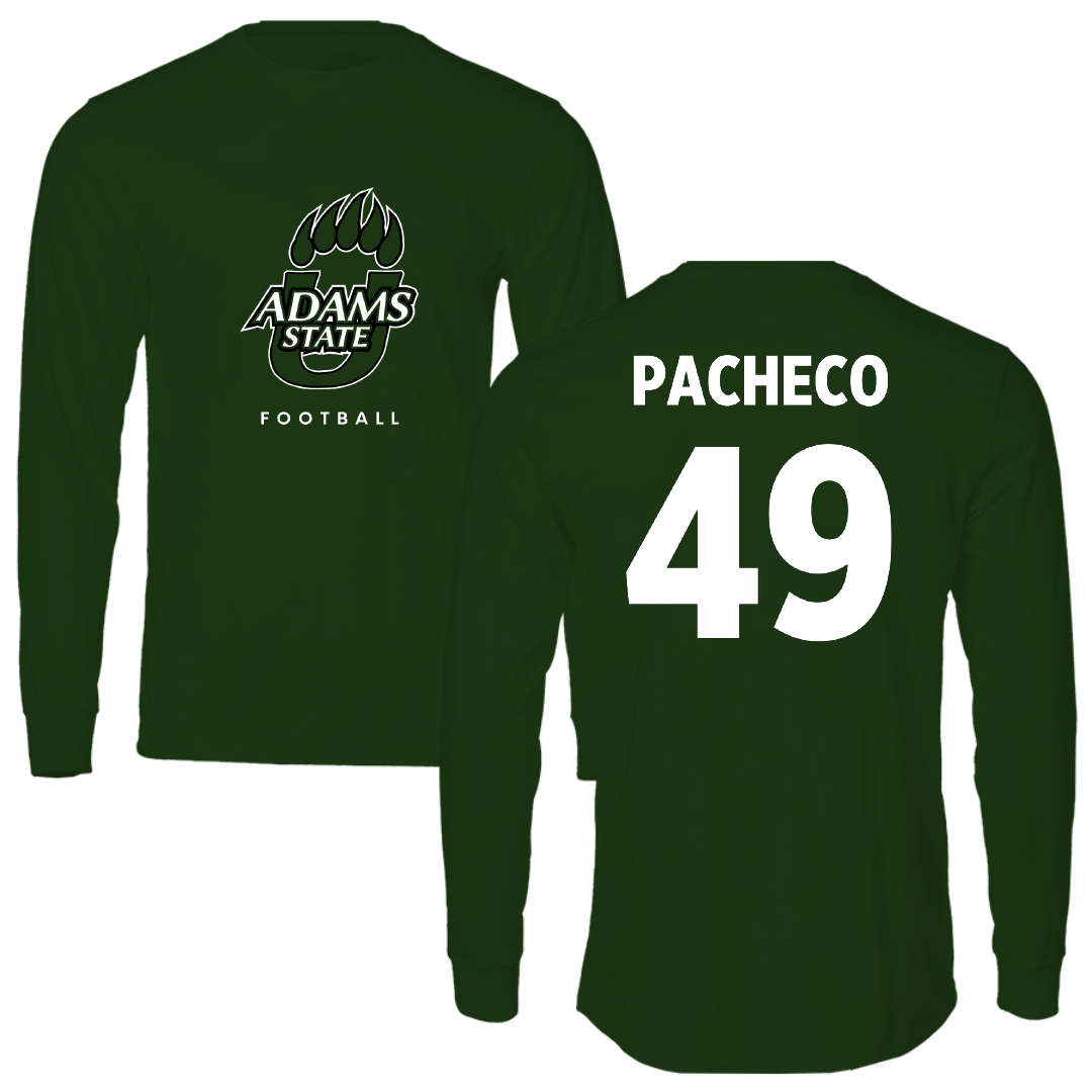 Adams State University Football Forest Green Long Sleeve - #49 Quinton Pacheco