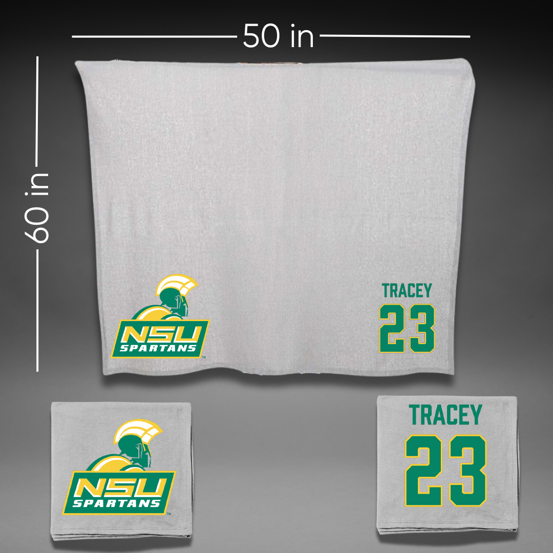 Norfolk State University Football Gray Blanket - #23 Noah Tracey