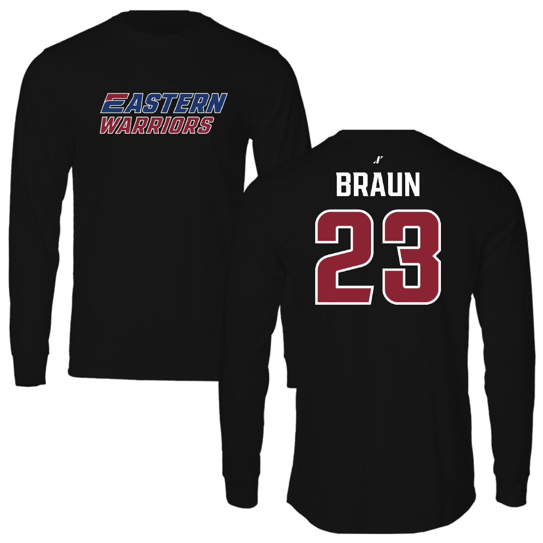 Eastern Connecticut State University Baseball Black Long Sleeve - #23 David Braun