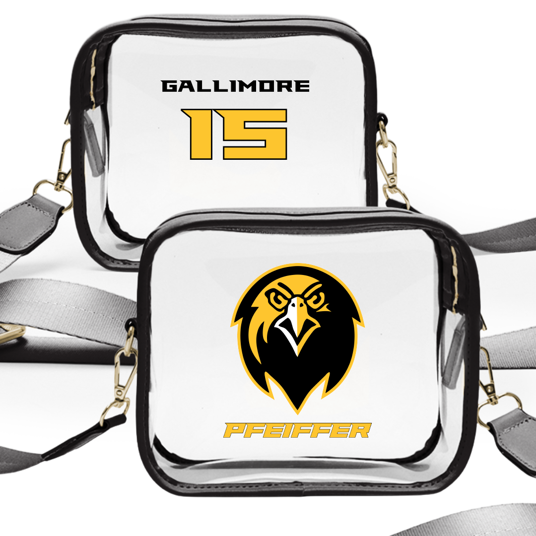 Pfeiffer University Lacrosse (W) Black Clear Stadium Bag - #15 Heather Gallimore