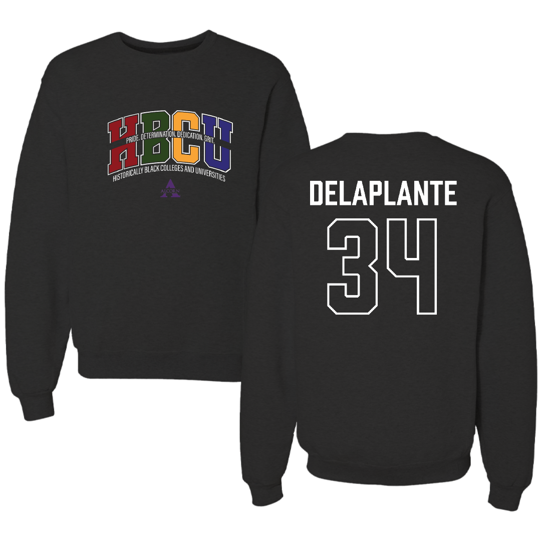 Alcorn State University Baseball Black HBCU Crewneck - #34 Tristan Delaplante