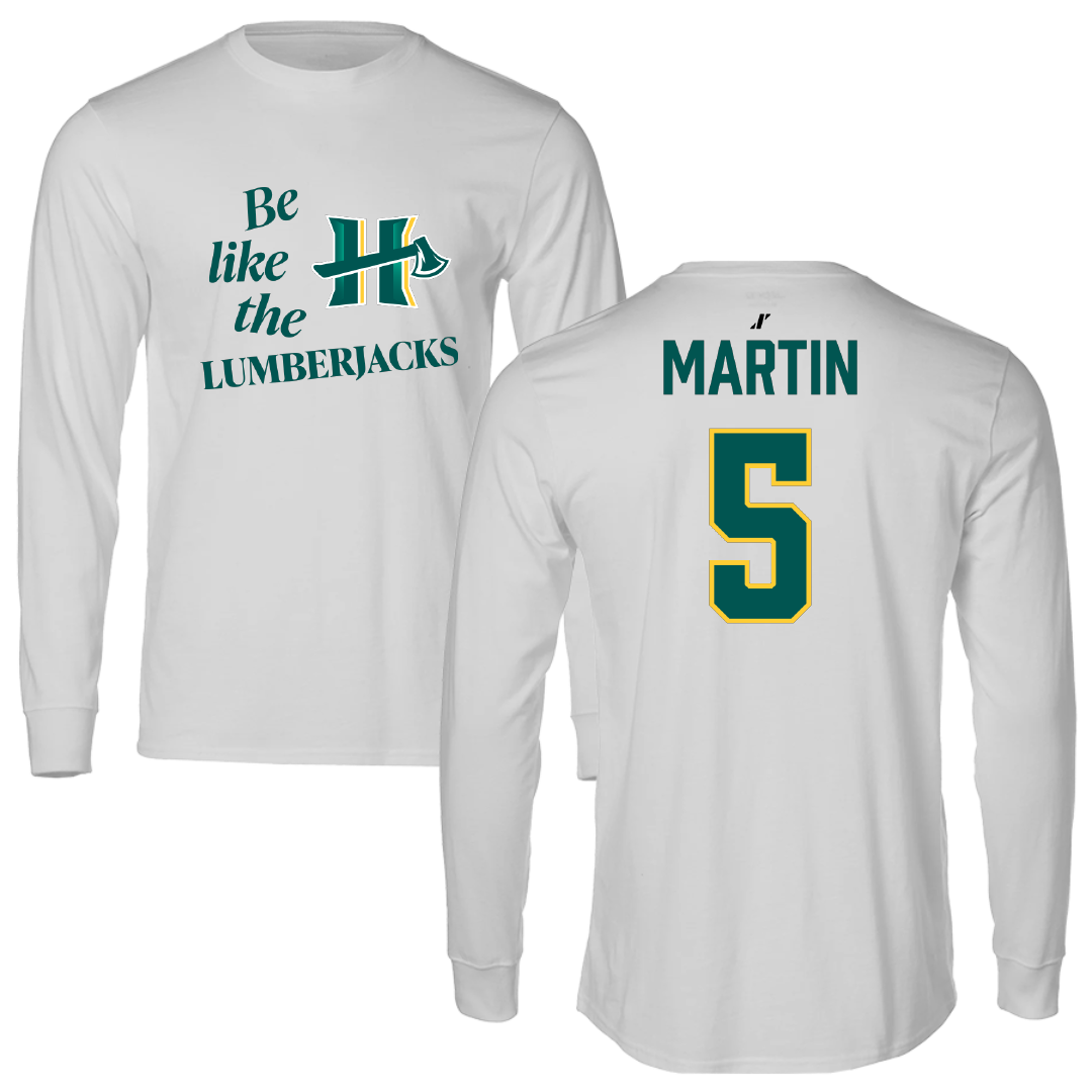 Cal Poly Humboldt Soccer (W) Light Gray Be Like Us Performance Long Sleeve - #5 Julia Martin