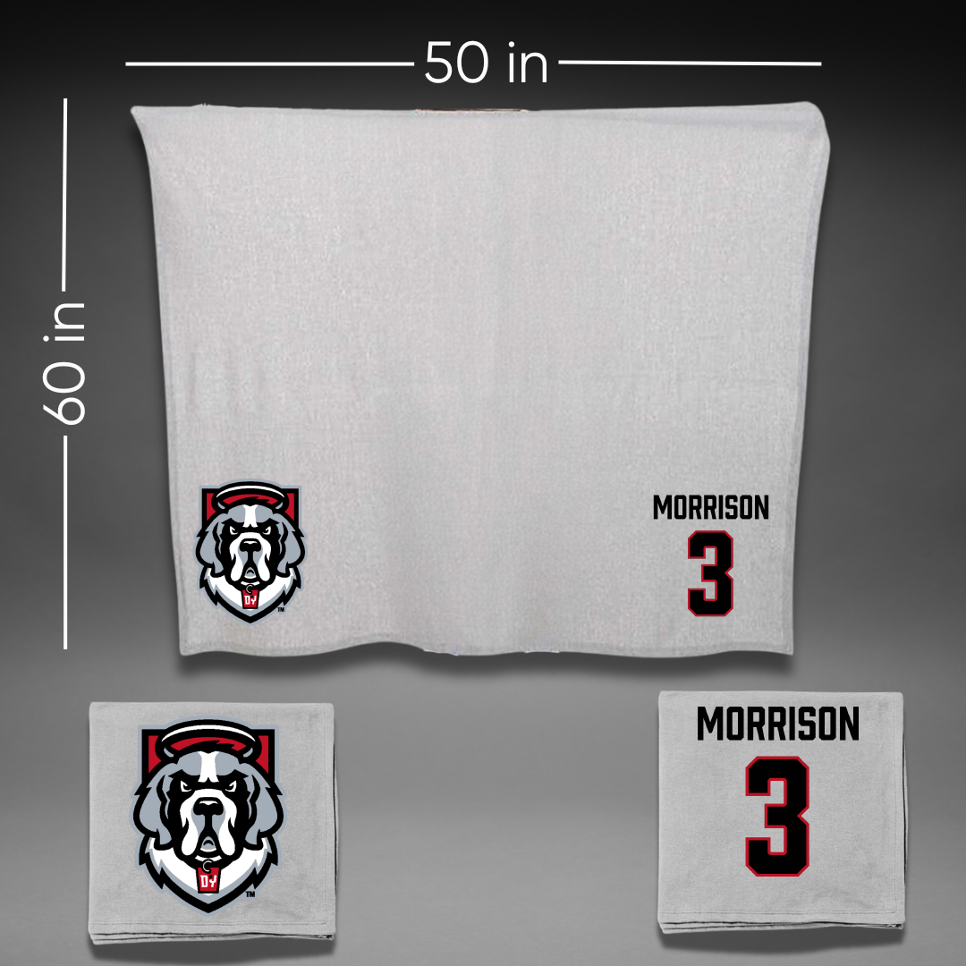 D'Youville University Acrobatics & Tumbling Gray Blanket - #3 Diyona Morrison