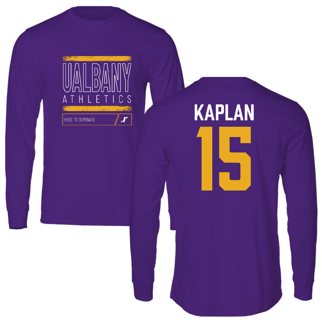 University at Albany Soccer Purple Dominate Performance Long Sleeve - #15 Ben Kaplan