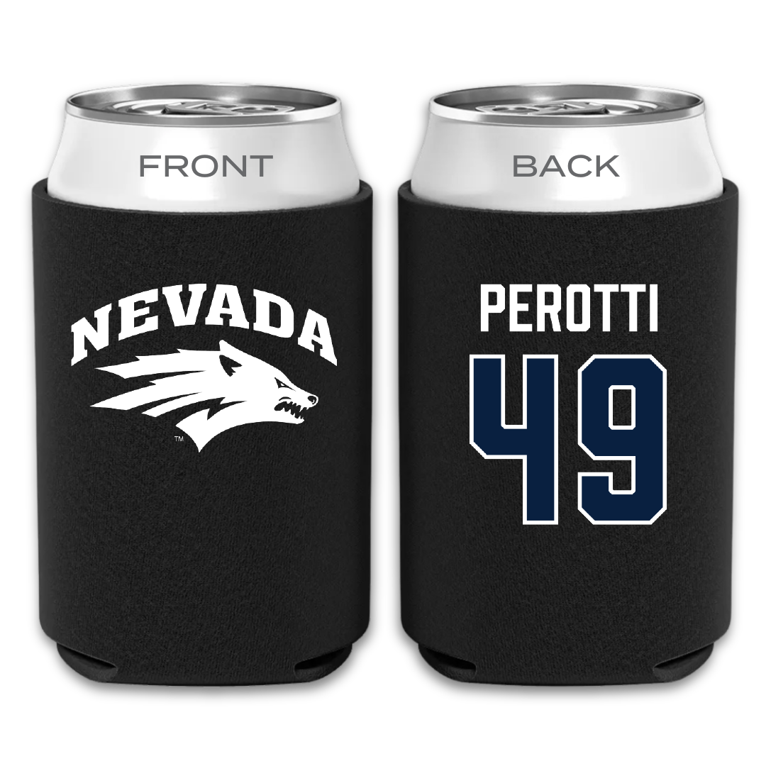 University of Nevada Baseball Black Can Cooler - #49 Jack Perotti