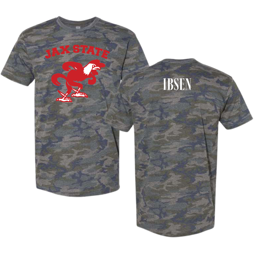 Jacksonville State University TF and XC Vintage Camo Tee - Lennon Ibsen