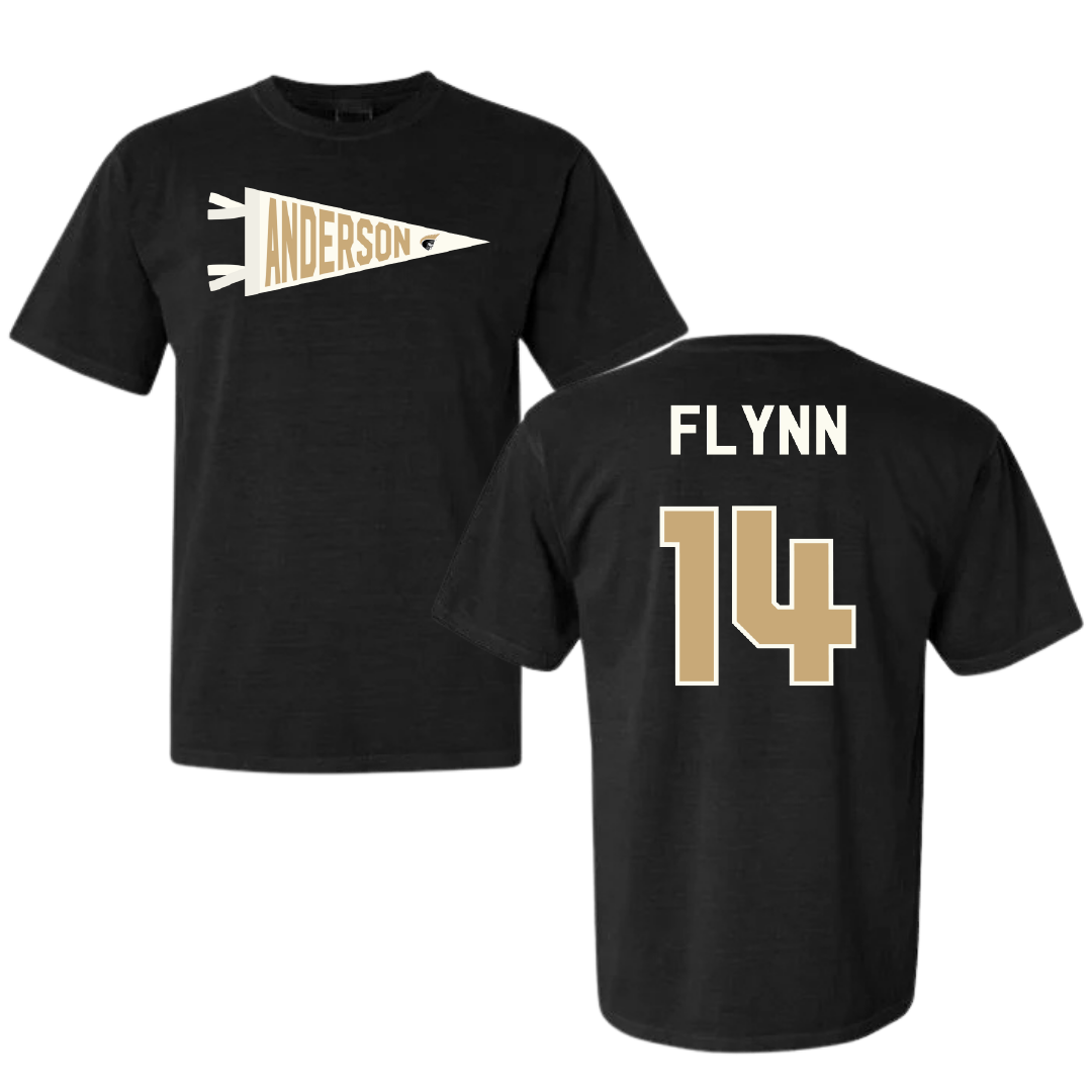 Anderson University (South Carolina) Lacrosse (M) Black Pennant Comfort Colors Tee - #14 PJ Flynn