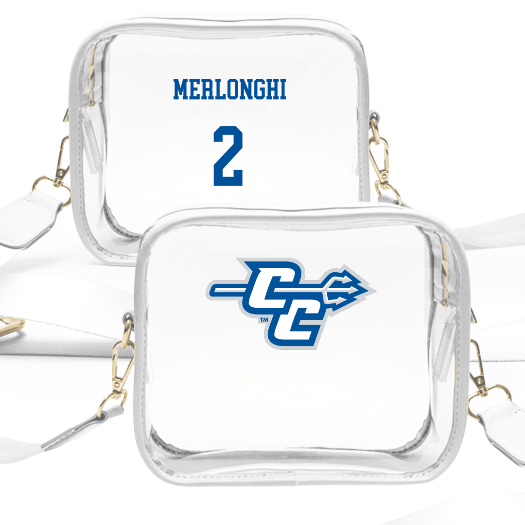 Central Connecticut State University Baseball White Clear Stadium Bag - #2 Gianno Merlonghi
