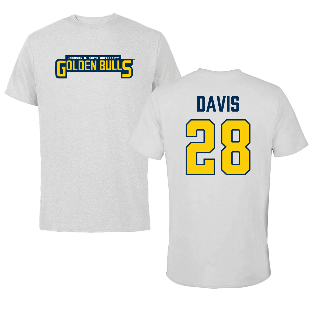 Johnson C. Smith University Football Light Gray Tee - #28 Tremaine Davis