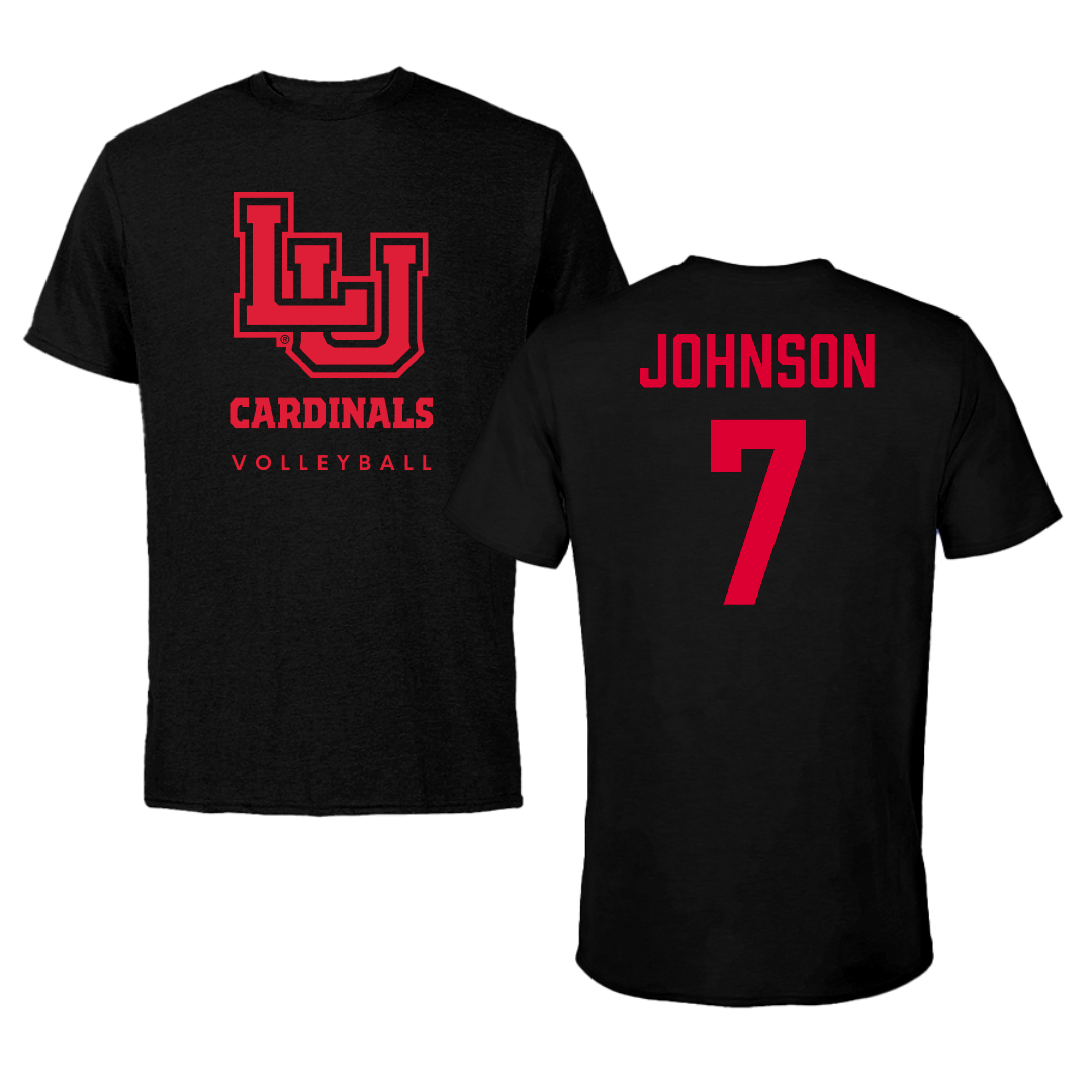 Lamar University Volleyball (W) Black Cardinal Tee - #7 Riley Johnson