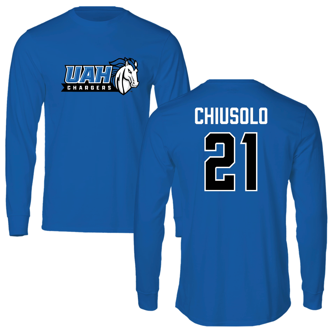 Huntsville Lacrosse (M) Blue Performance Long Sleeve - #21 Christian Chiusolo
