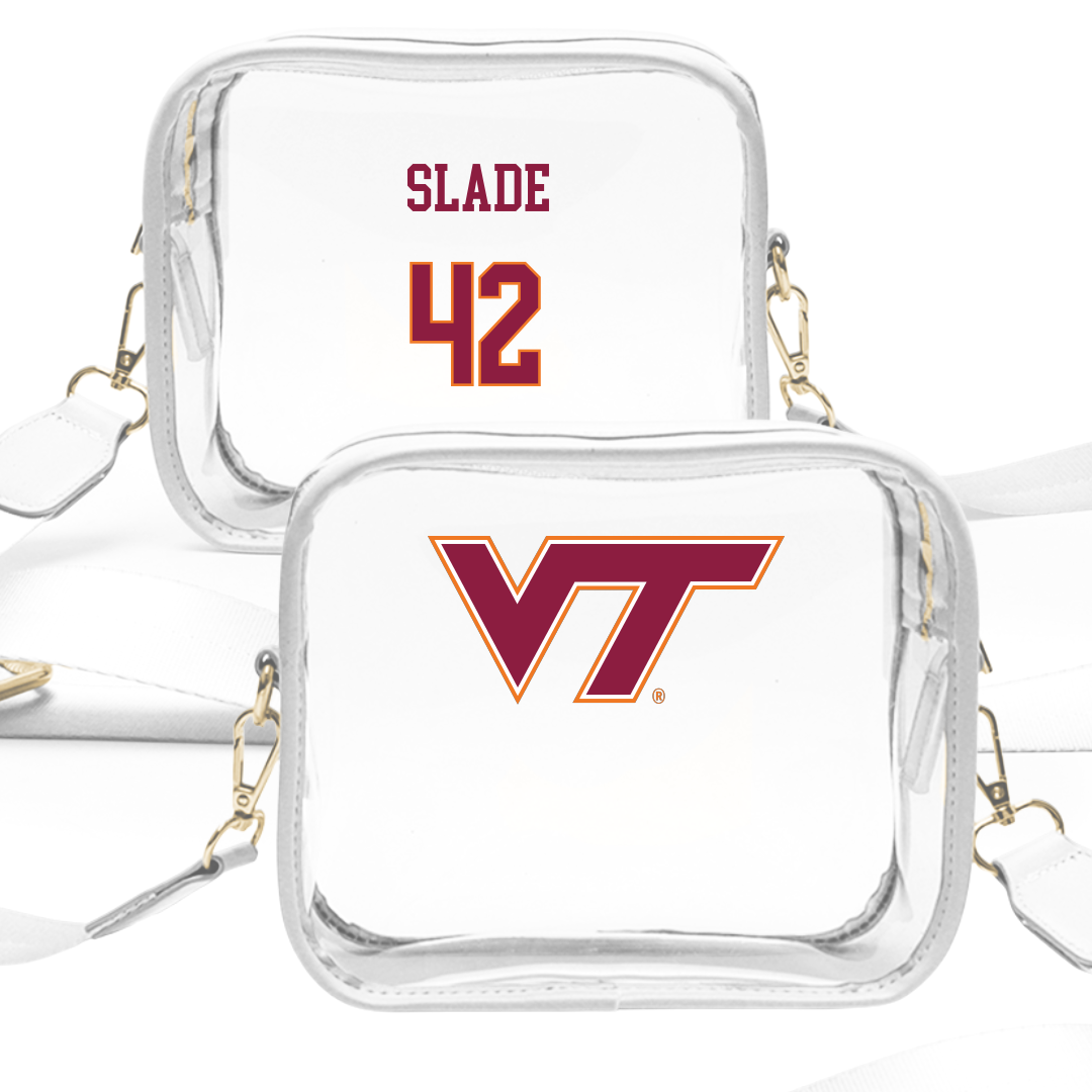 Virginia Tech Baseball White Clear Stadium Bag - #42 Jake Slade
