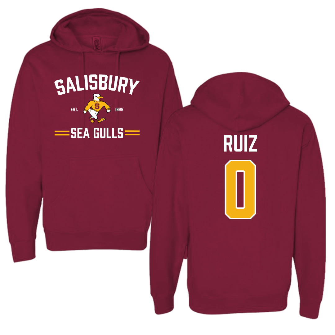 Salisbury University Baseball Maroon General Hoodie - #0 Ethan Ruiz