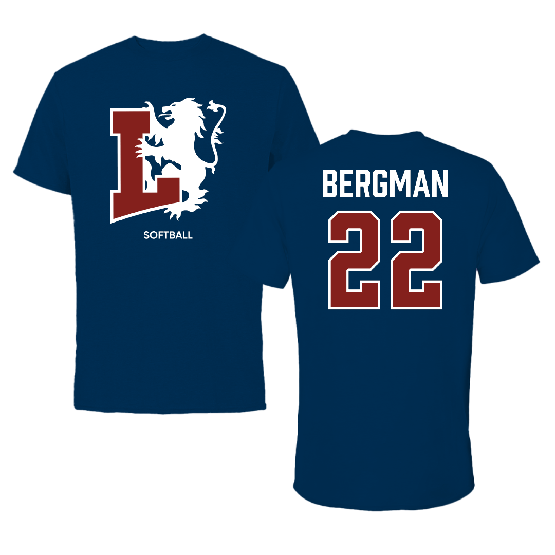 Lyon College Softball Navy Performance Tee - #22 Ohnrie Bergman