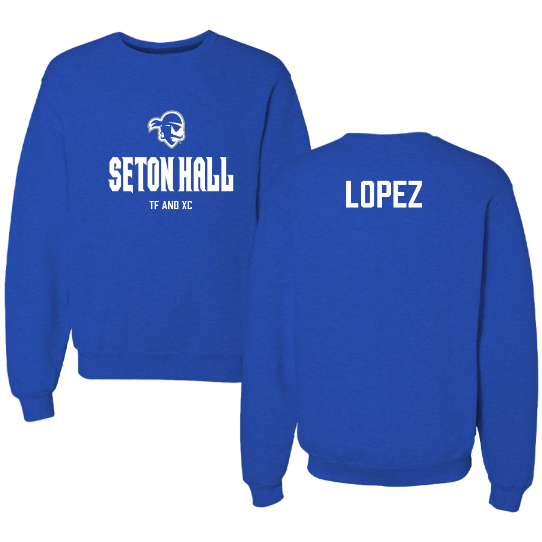 Seton Hall University TF and XC Blue Block Crewneck - Destiny Lopez