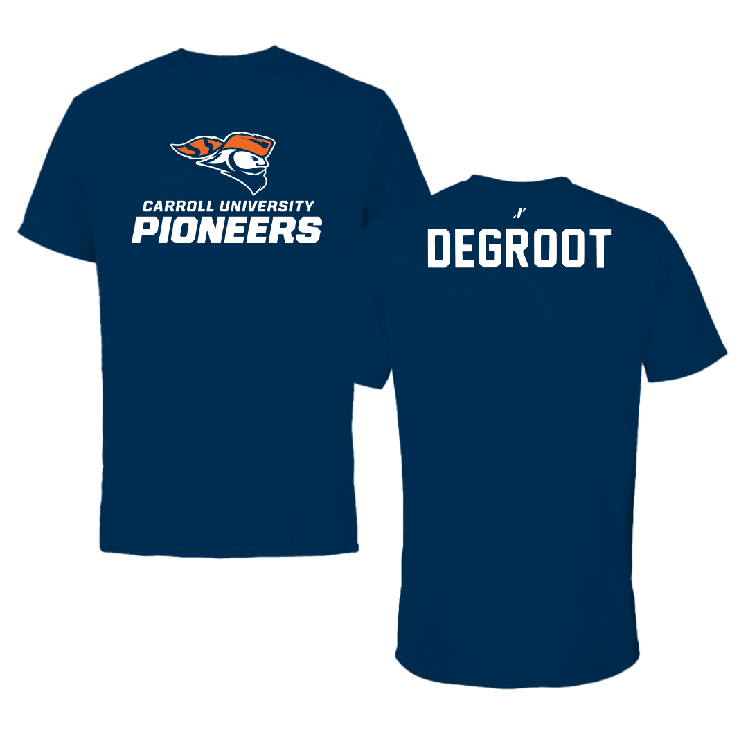 Carroll University Tennis Navy Performance Tee - Greyson DeGroot
