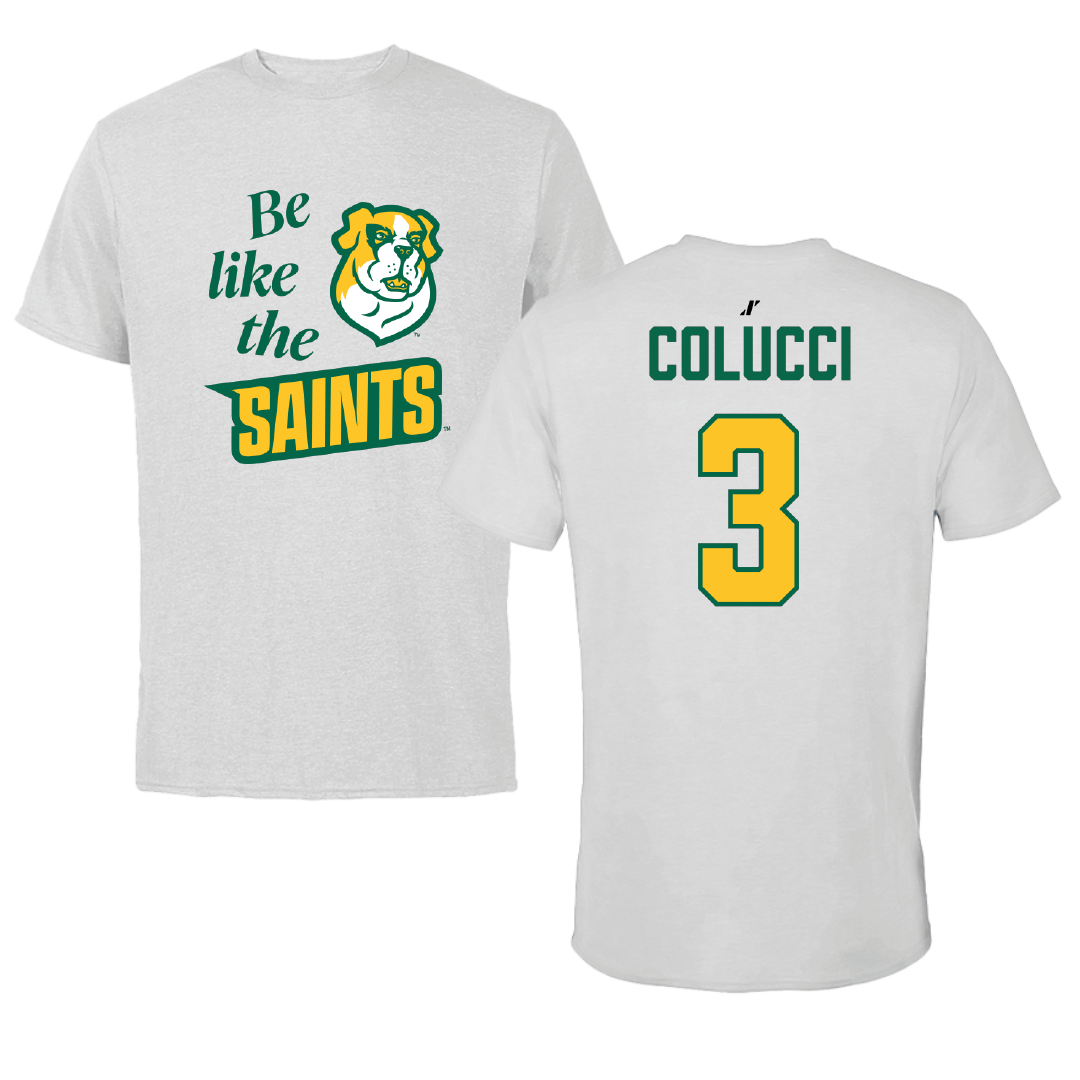Siena University Softball Light Gray Be Like Us Tee - #3 Sophia Colucci