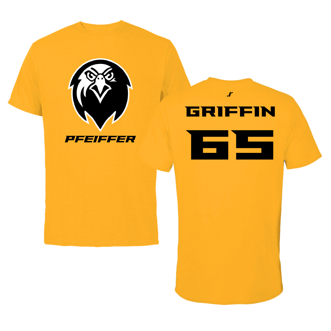 Pfeiffer University Baseball Gold Tee - #65 Conner Griffin