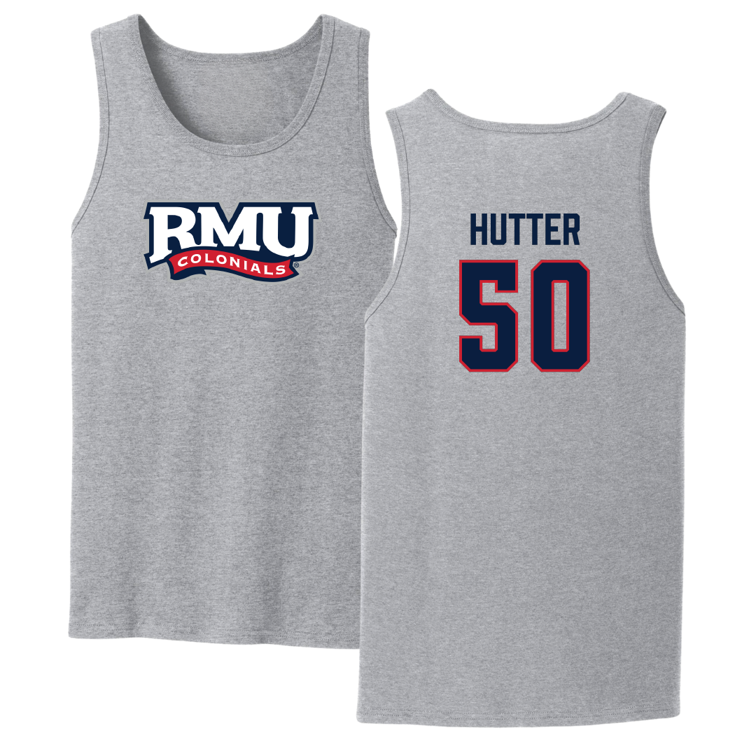 Robert Morris University Football Sport Gray Tank Top - #50 Jackson Hutter