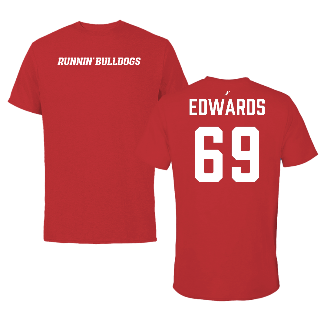 Gardner-Webb University Football Red Tee - #69 Jabari Edwards