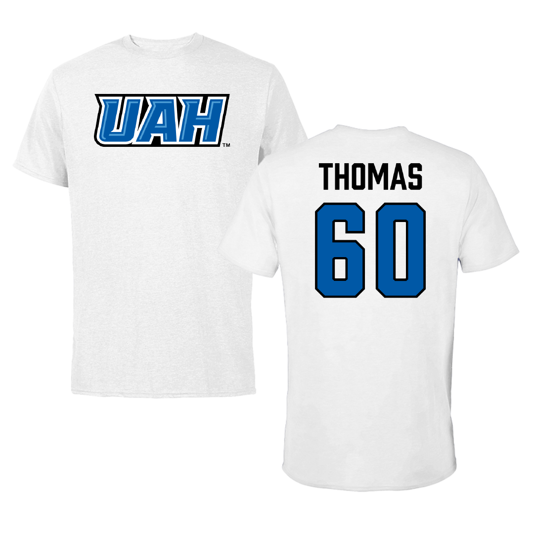 Huntsville Lacrosse (M) White Performance Tee - #60 Kaden Thomas