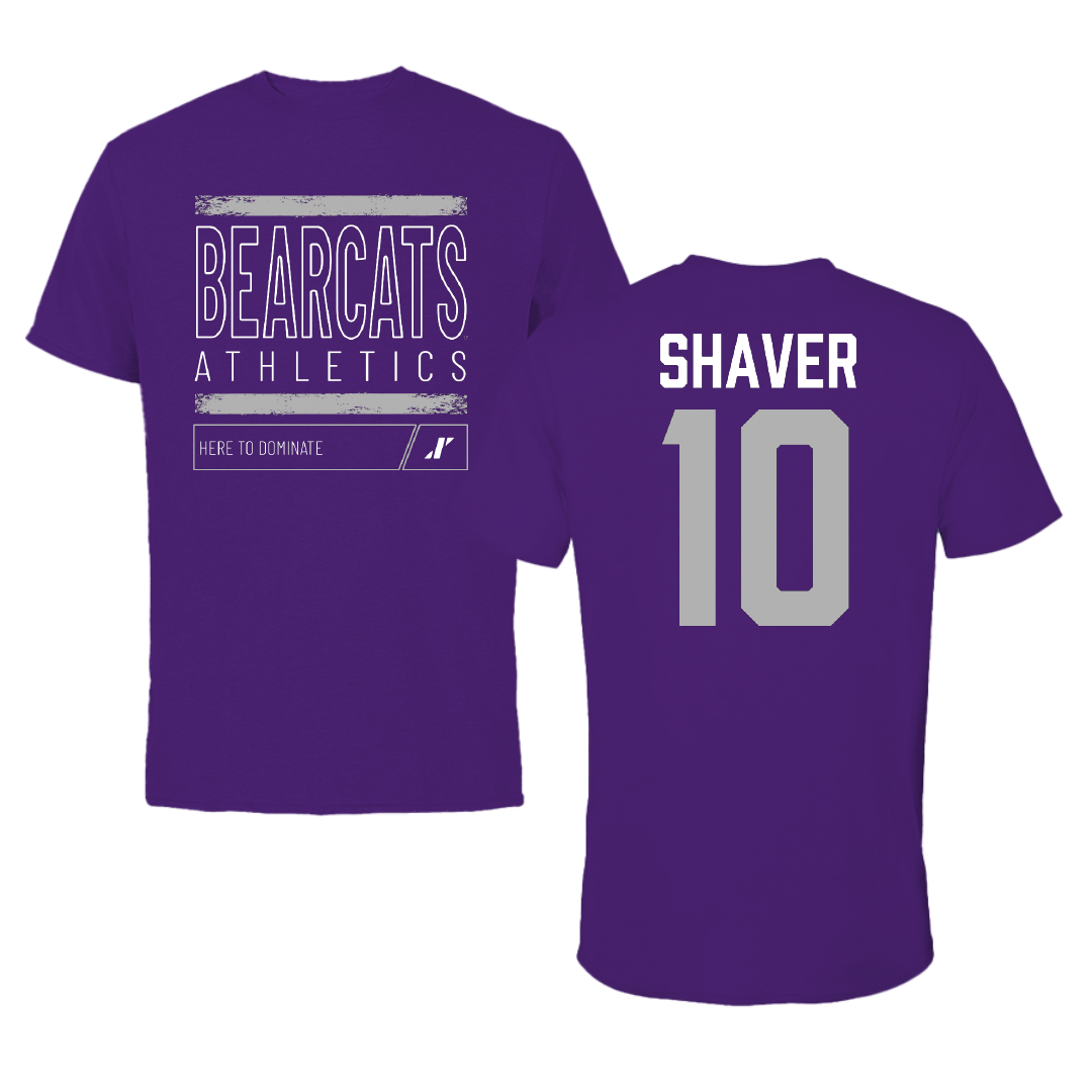 Southwest Baptist University Baseball Purple Dominate Performance Tee - #10 Cayden Shaver