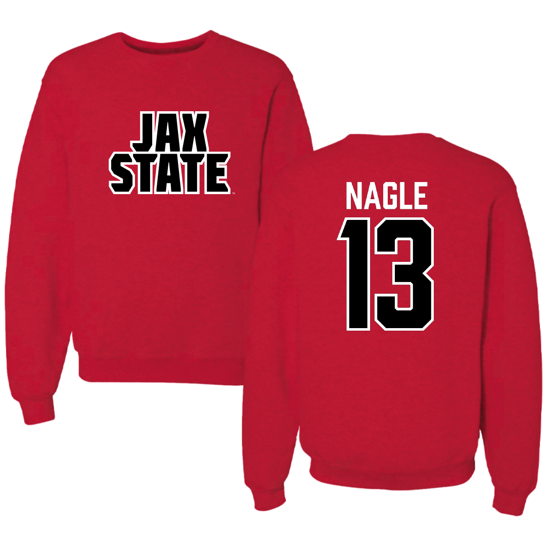 Jacksonville State University Soccer Red Crewneck - #13 Tia Nagle