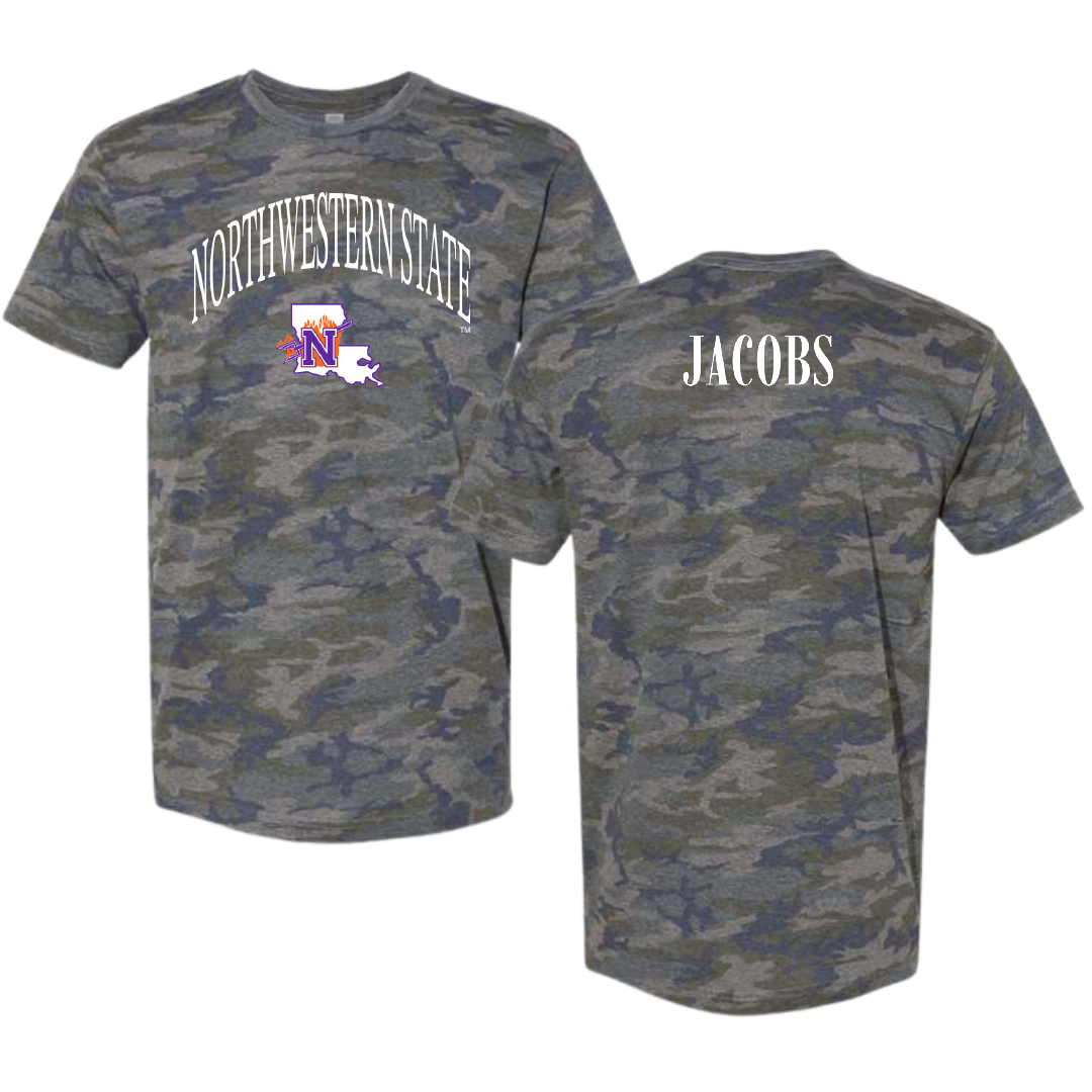 Northwestern State University TF and XC Vintage Camo Tee - Cyrus Jacobs