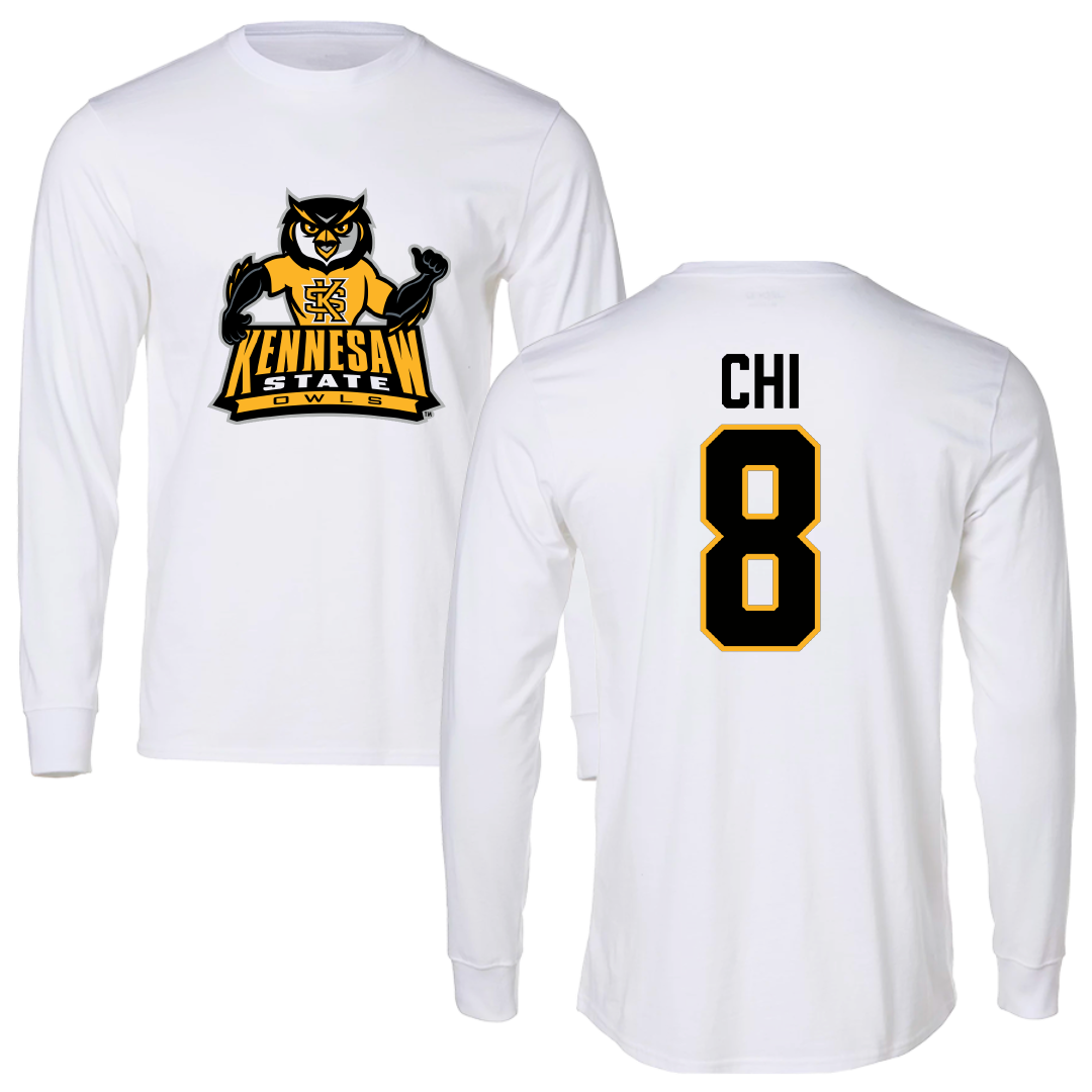 Kennesaw State University Lacrosse White Performance Long Sleeve - #8 Jade Chi