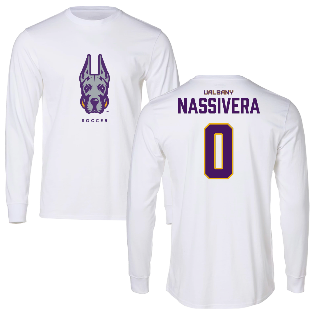 University at Albany Soccer (W) White Long Sleeve - #0 Anna Nassivera