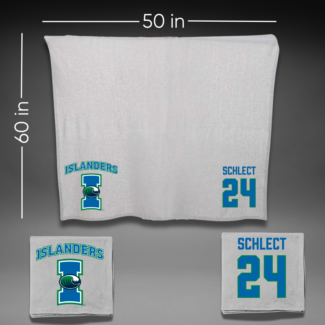 Texas A&M University-Corpus Christi Baseball Gray Blanket - #24 Connor Schlect
