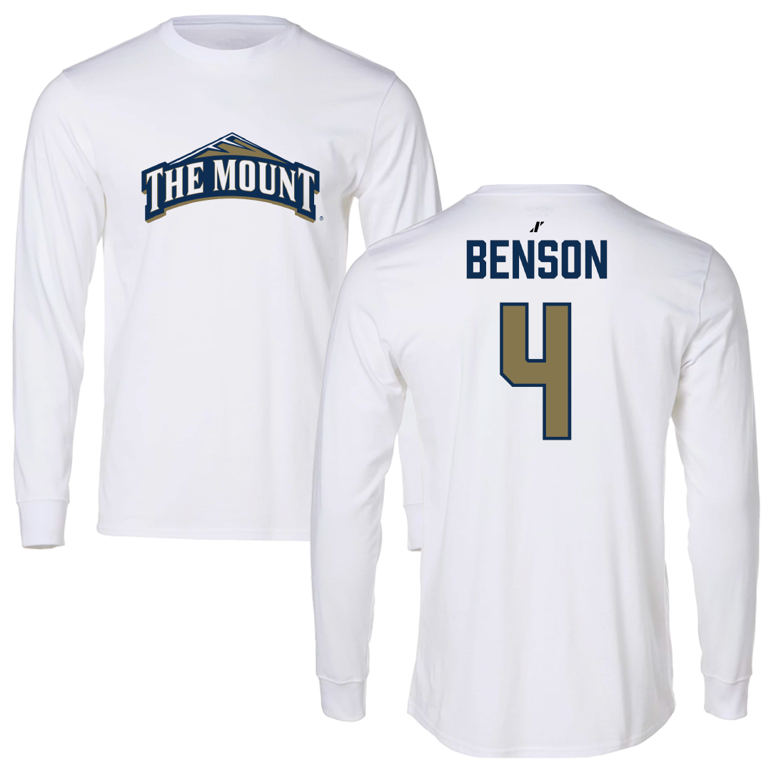 Mount St. Mary's University Bowling (W) White Long Sleeve - #4 Amber Benson