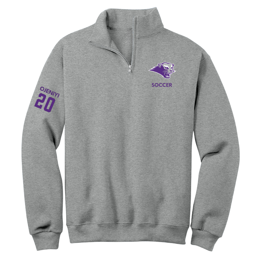 Southwest Baptist University Soccer (M) Sport Gray Quarter-Zip - #20 Okikiola Ojeniyi