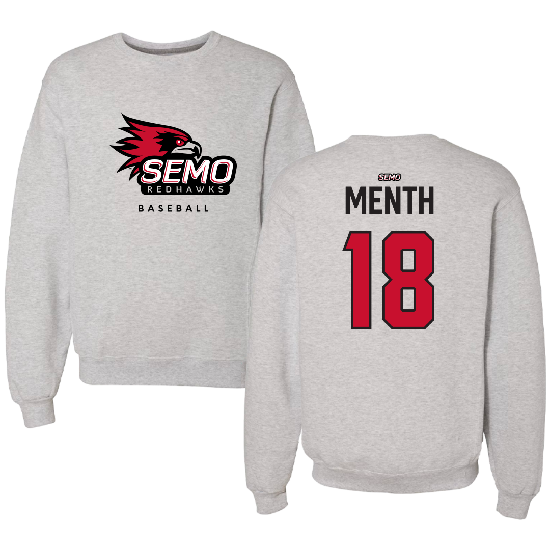 Southeast Missouri State University Baseball Gray Crewneck - #18 Alex Menth