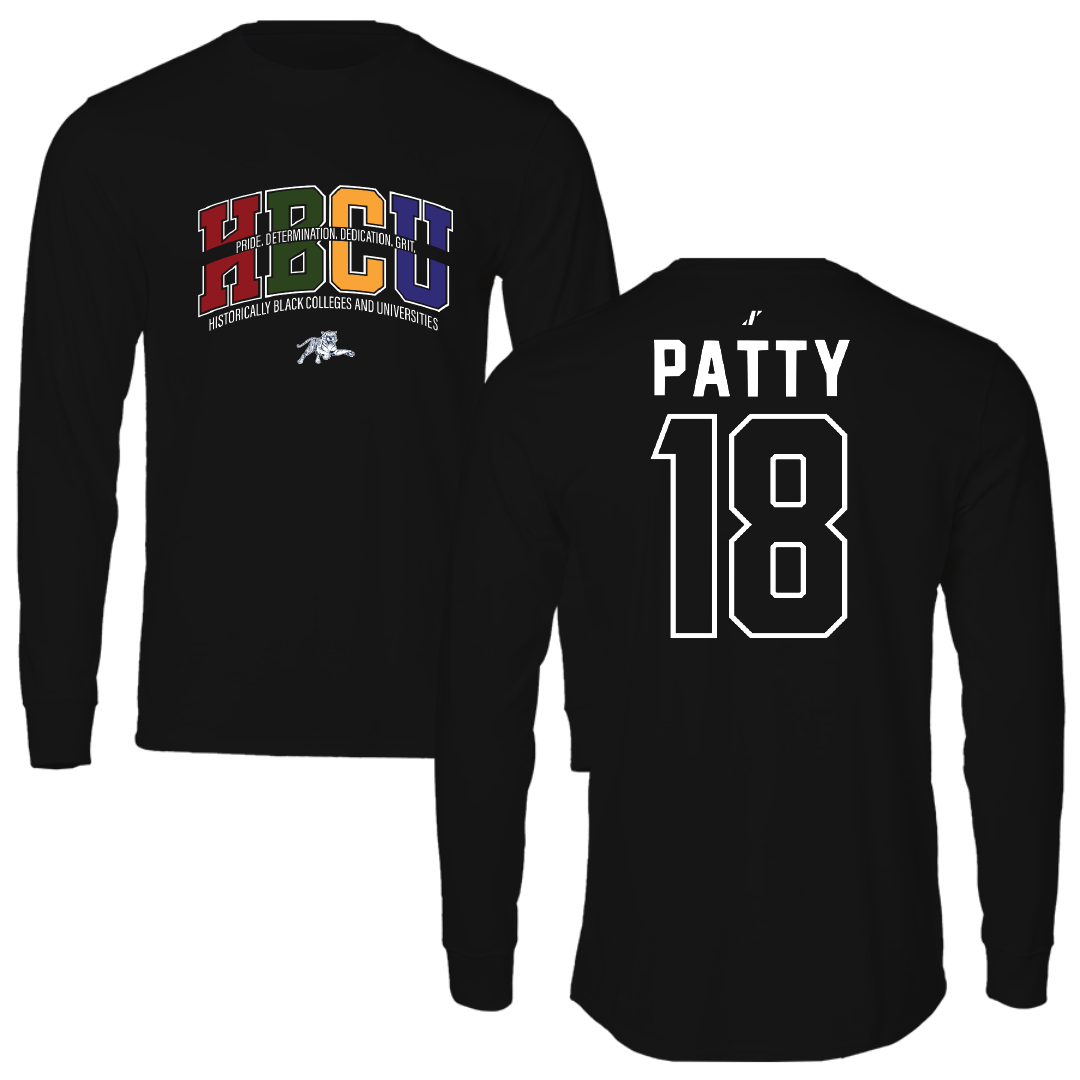 Jackson State University Baseball Black HBCU Performance Long Sleeve - #18 Tyshon Patty