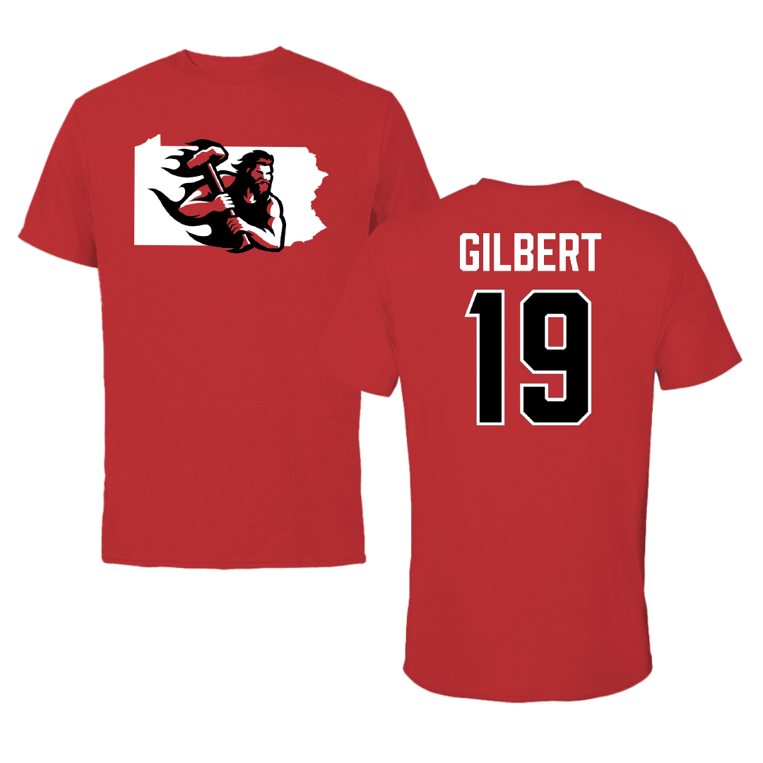 PennWest California Softball Red State Performance Tee - #19 Payton Gilbert