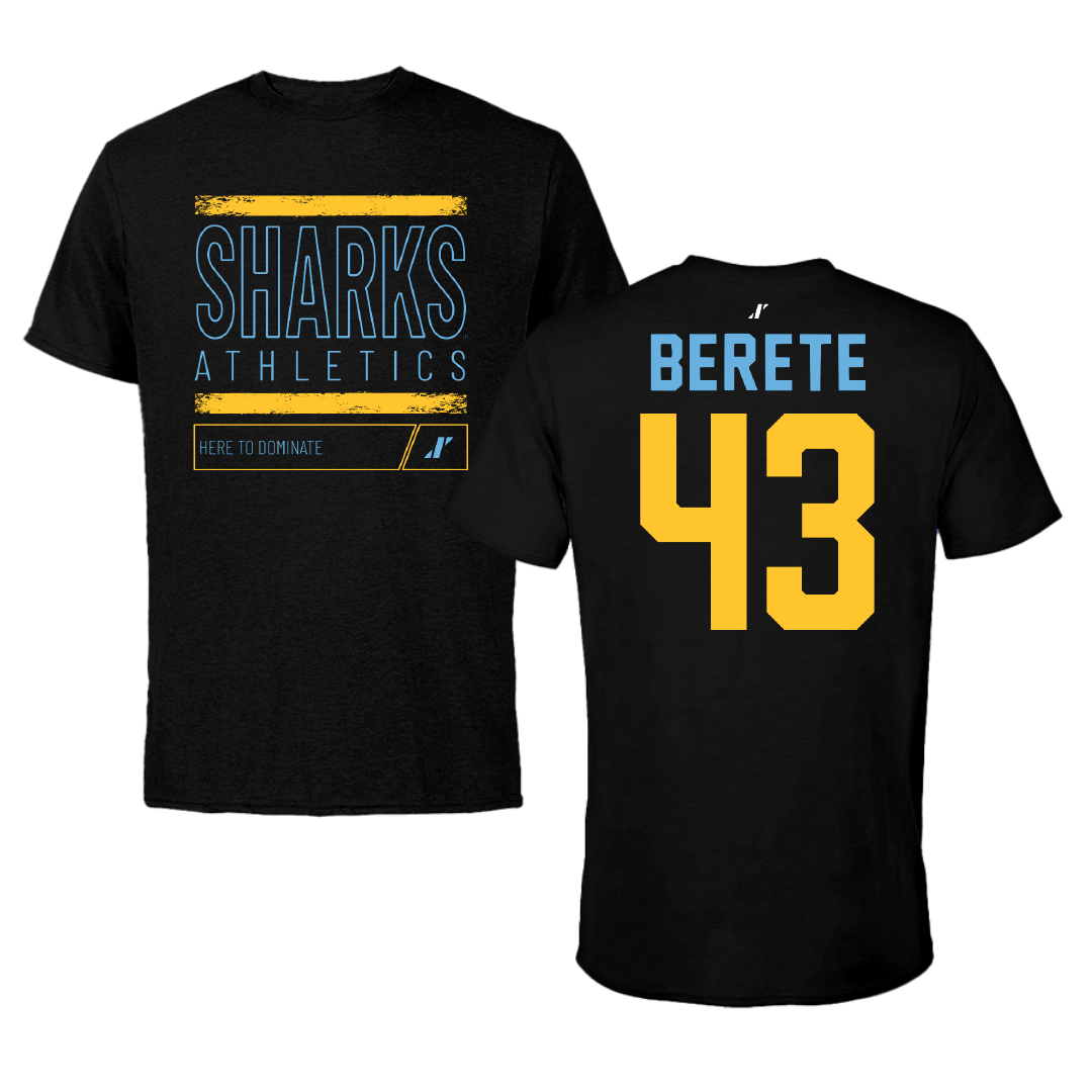 Long Island University Football Black Dominate Performance Tee - #43 Oumar Berete