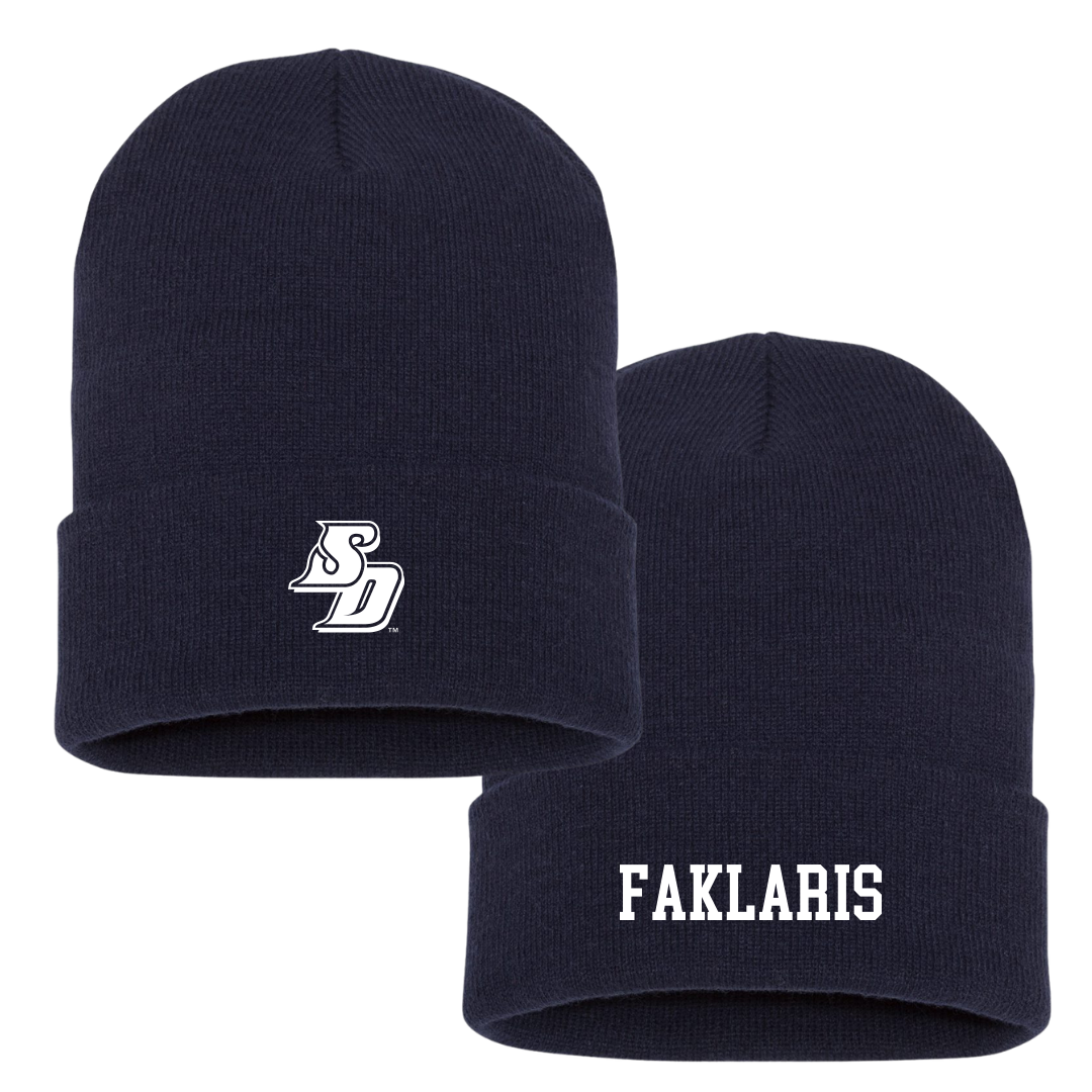 University of San Diego Soccer (W) Navy Beanie - #8 Hannah Faklaris