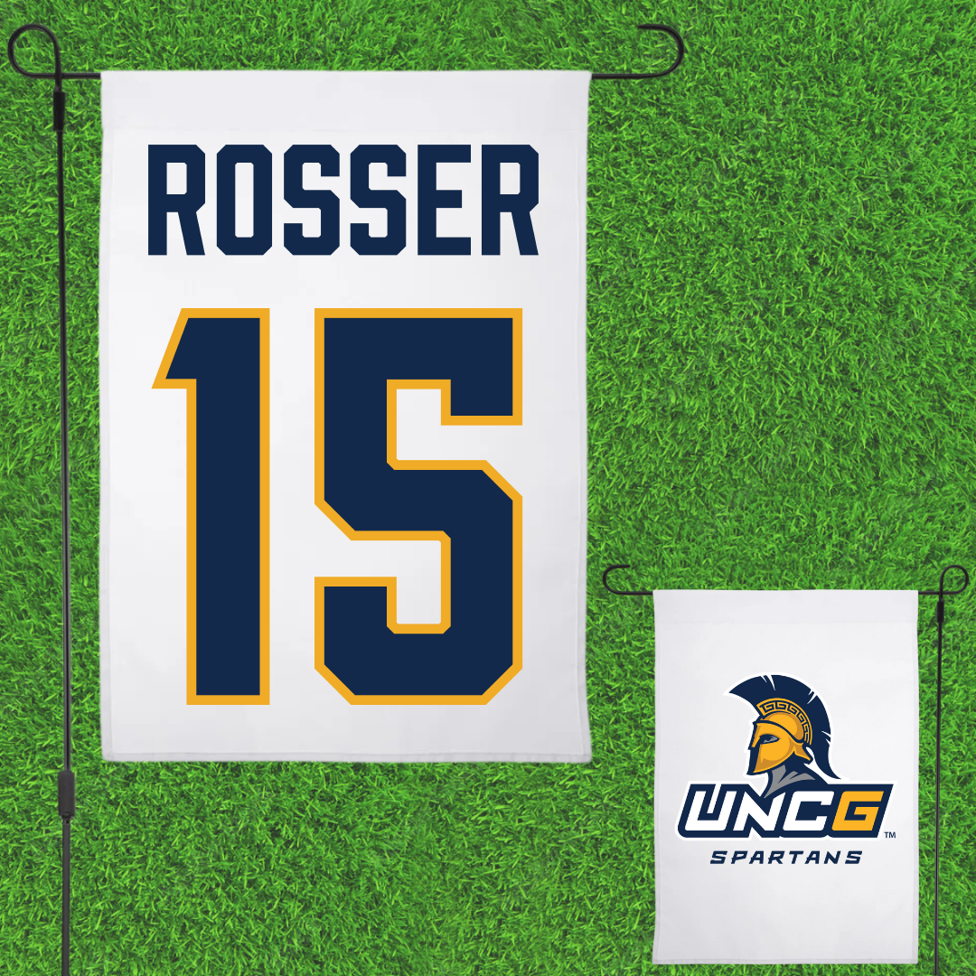 UNC Greensboro Volleyball (W) White Garden Flag - #15 Robin Rosser