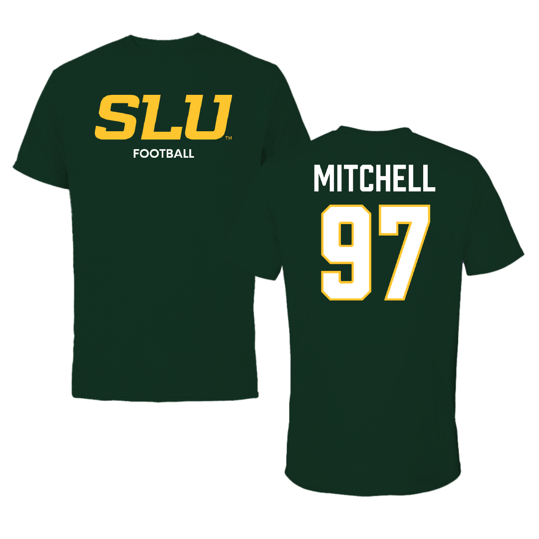 Southeastern Louisiana University Football Forest Green Tee - #97 Tyrik Mitchell