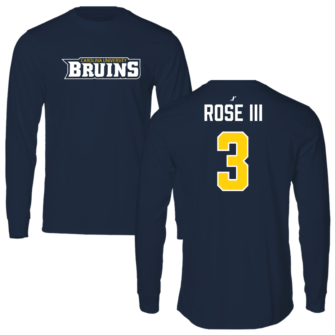 Carolina University Basketball (M) Navy Long Sleeve - #3 Mikey Rose III